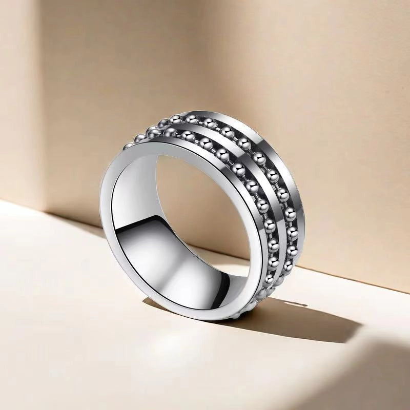 Vintage Style Classic Style Geometric Titanium Steel Polishing Men’s Rings Men Band Rings