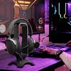 RGB Headset Stand with 2 USB Ports USB 2.0 Hub Headphone Shelf for Desk Display