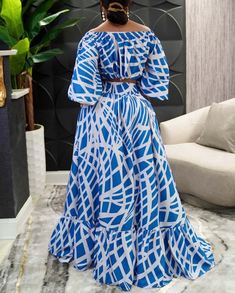 Casual Printed Two Piece Suit