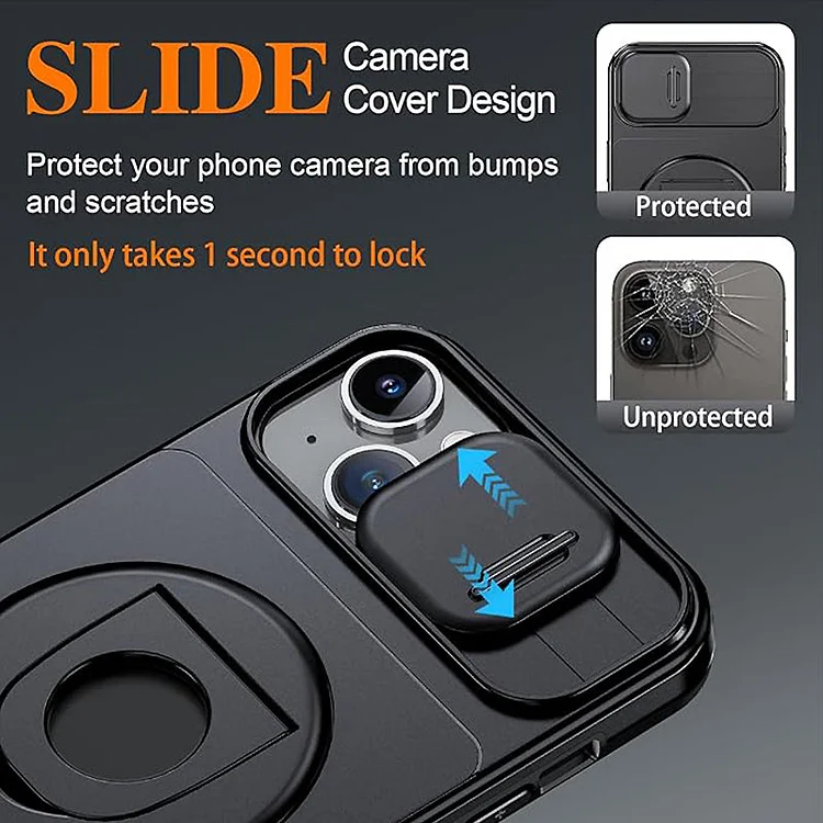 Suitable For IPhone 14 And 15 Series Mobile Phone Case Push Window Magnetic Ring Holder Protective Cover