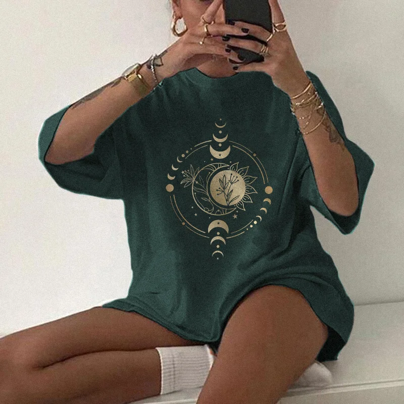   Sun and moon print T-shirt - Neojana
