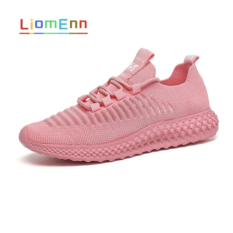 Summer Women's Sneakers 2021 Women Running Sport Shoes Woman White Pink Yellow Sneakers Tennis Light Mesh Vulcanize basket femme