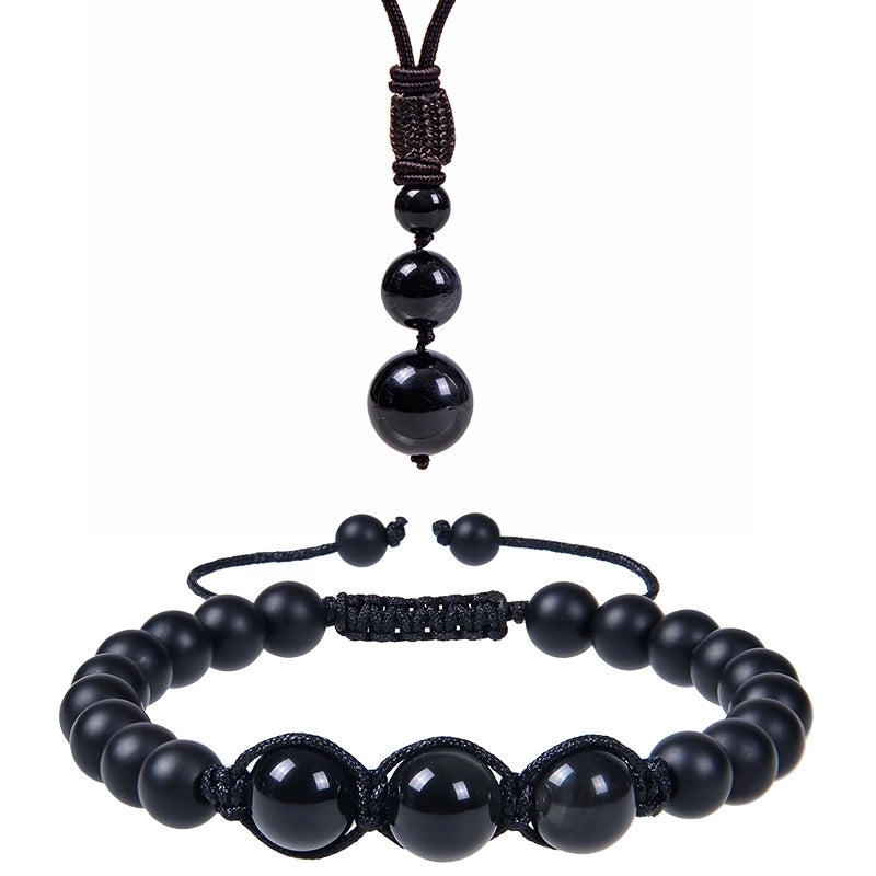 Minimalist Round Natural Stone Unisex Pendant Necklace