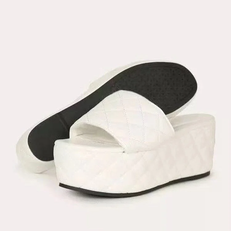 Platform Women's Slippers 2021 Summer Shoes Women Wedge Casual Sandal Thick Bottom Heels Female Flip Flops Beach Slides New 43