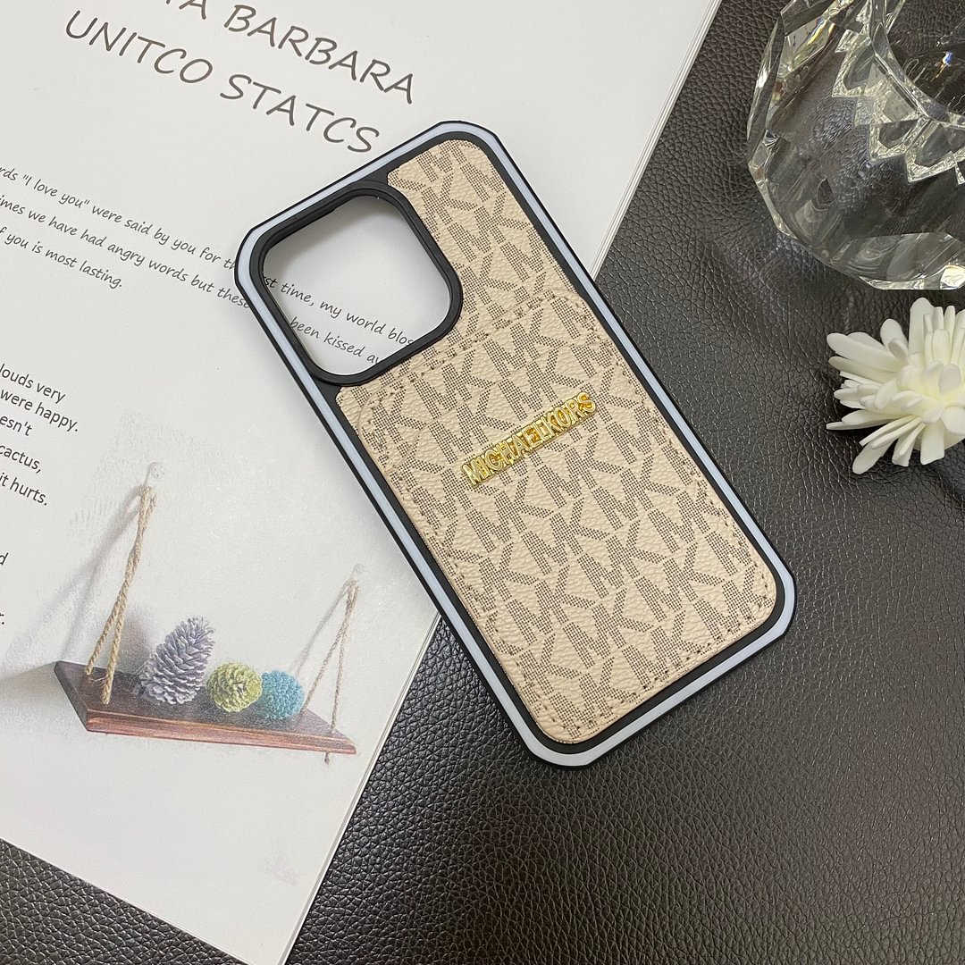 Luxury MK Back Card Slot Leather Apple iPhone Case