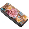 PU 5D Diamond Painting Sunglasses Storage Box Art Crafts Glasses Case (Rose)