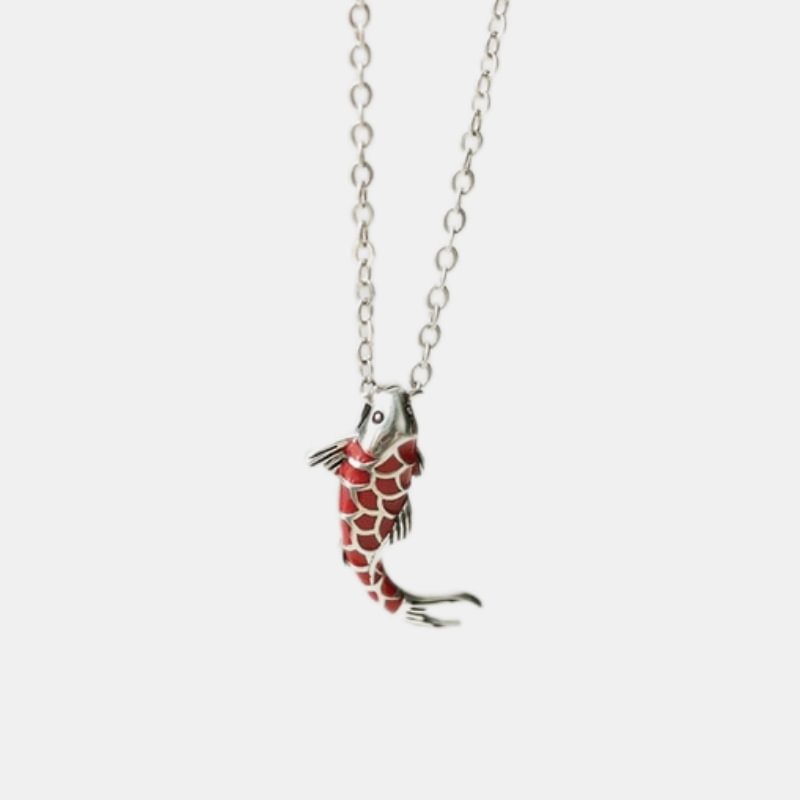 Koi Sterling Silver Necklace Chinese Style Gift