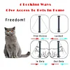 Cat Flap Door with 4 Way Security Lock Cat Dogs Flap Doors Cat Puppy Safety Gate