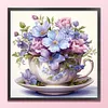 Flower Teacup-11CT Stamped Cross Stitch 40*40cm/15.75*15.75in tapestrymarket
