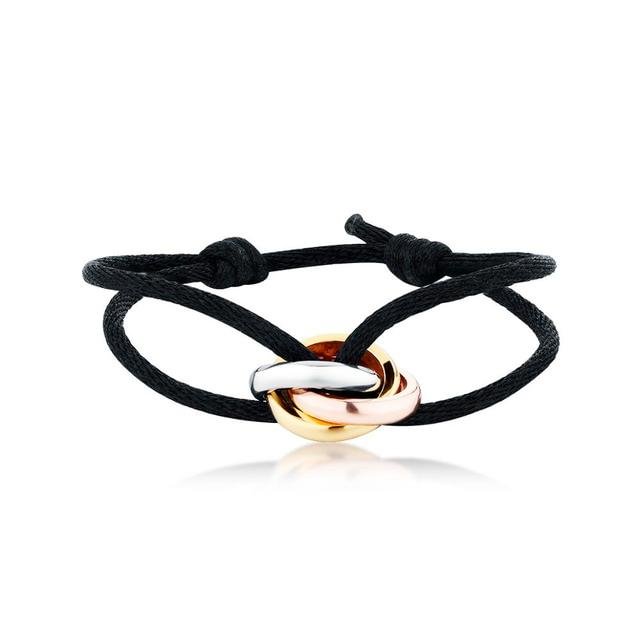 YOY-3 metal buckle ribbon lace up chain multicolor adjustable Rope bracelet