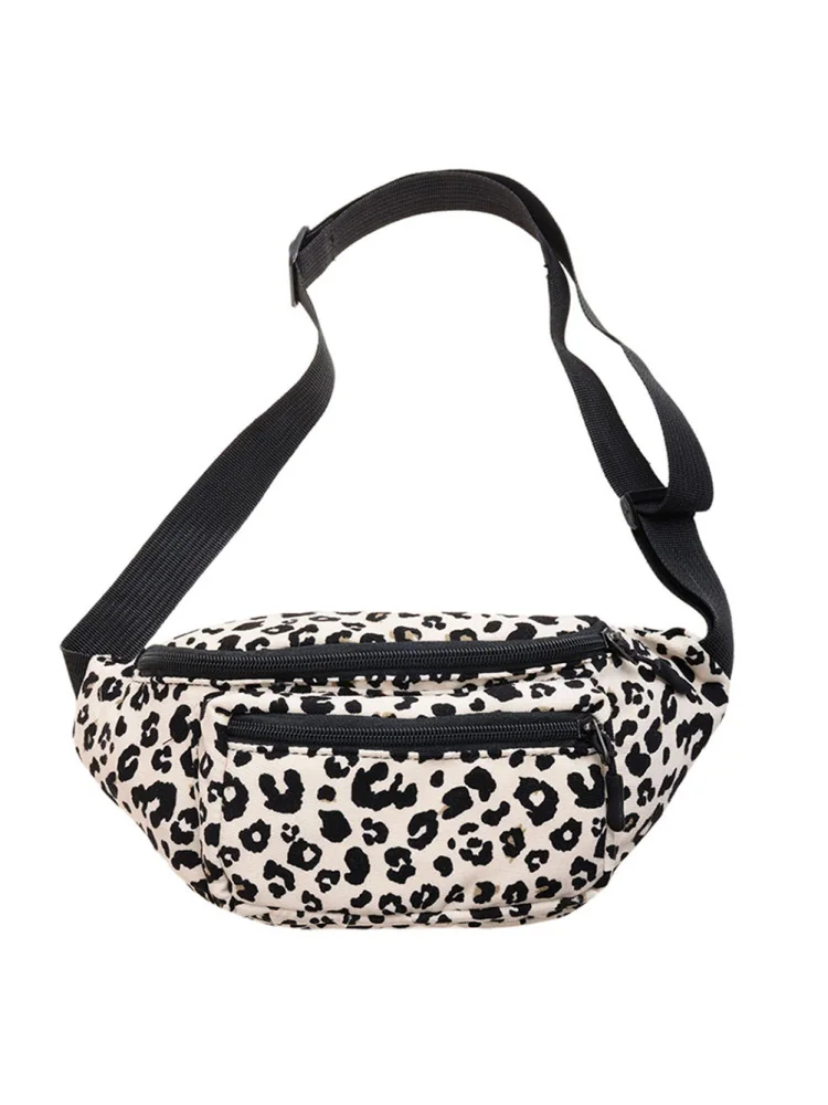 Fashion Women Flannel Leopard Print Crossbody Bag Casual Waist Packs (01)