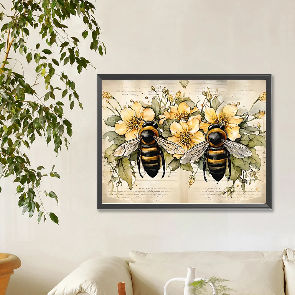 Diamond Painting - Full Round Drill - Bee(Canvas|40*30cm)