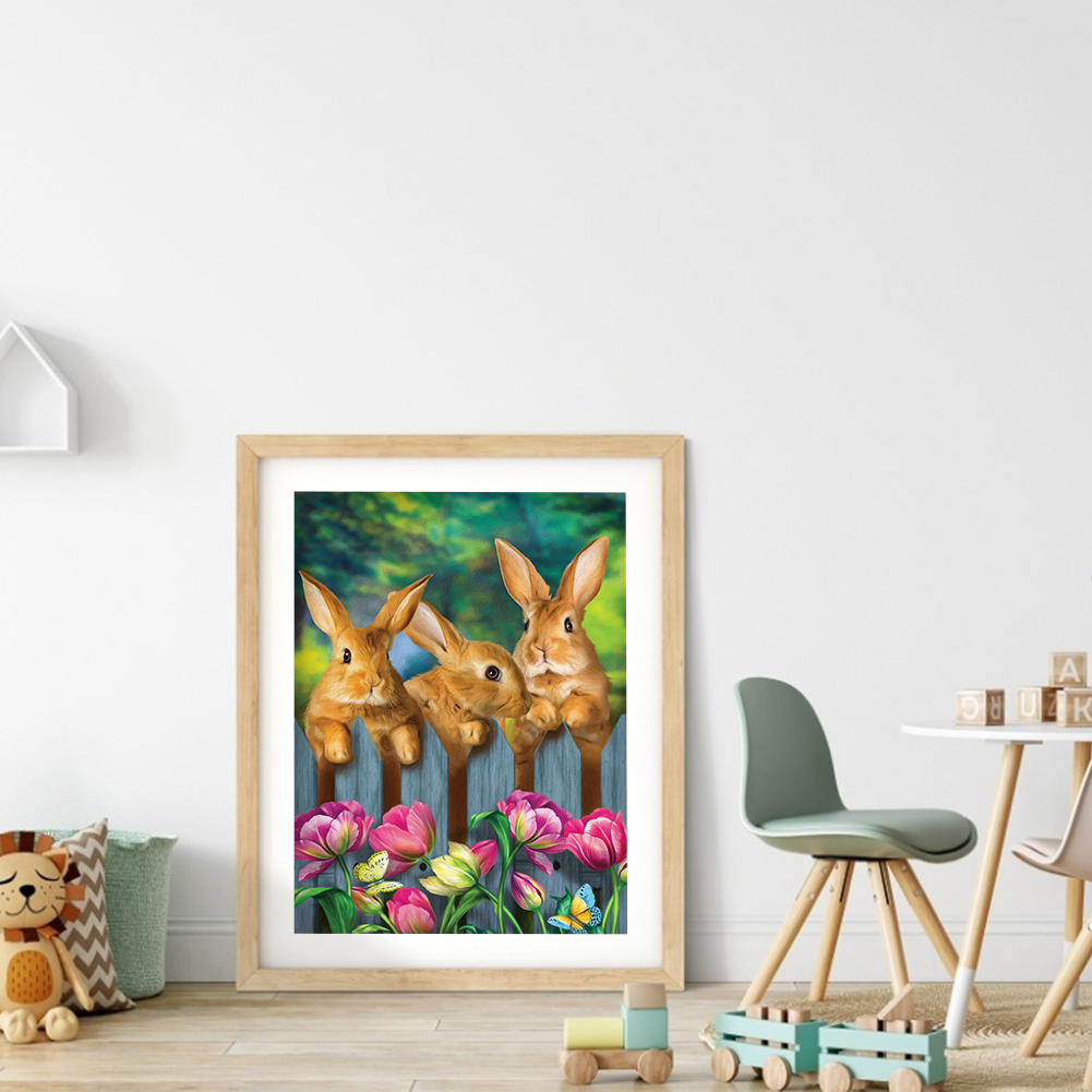 

(Multi-Size) Rabbit - Round/Square Drill Diamond Painting - 30*40CM, Square diamond 30*40cm, 501 Original