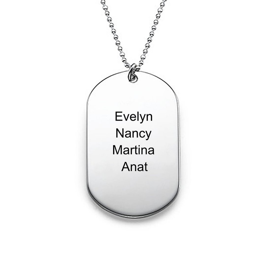 Personalized Family Name Tag Necklace