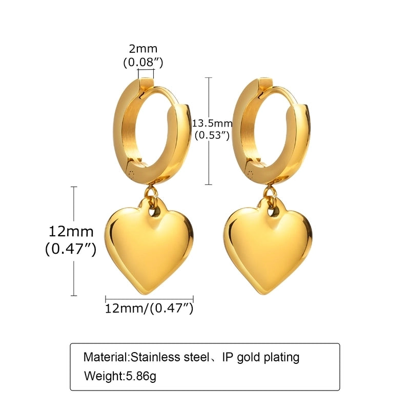 1 Pair Casual Minimalist Star Moon Heart Shape 304 Stainless Steel Drop Earrings