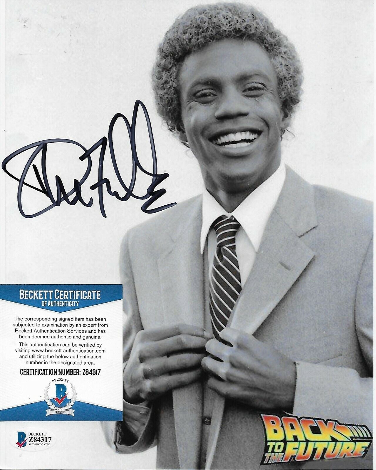 Donald Fullilove Back to the Future Original Signed 8X10 Photo Poster painting w/Beckett COA #2