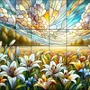Diamond Painting-DIY Full Round Drill Stained Glass Art Lily