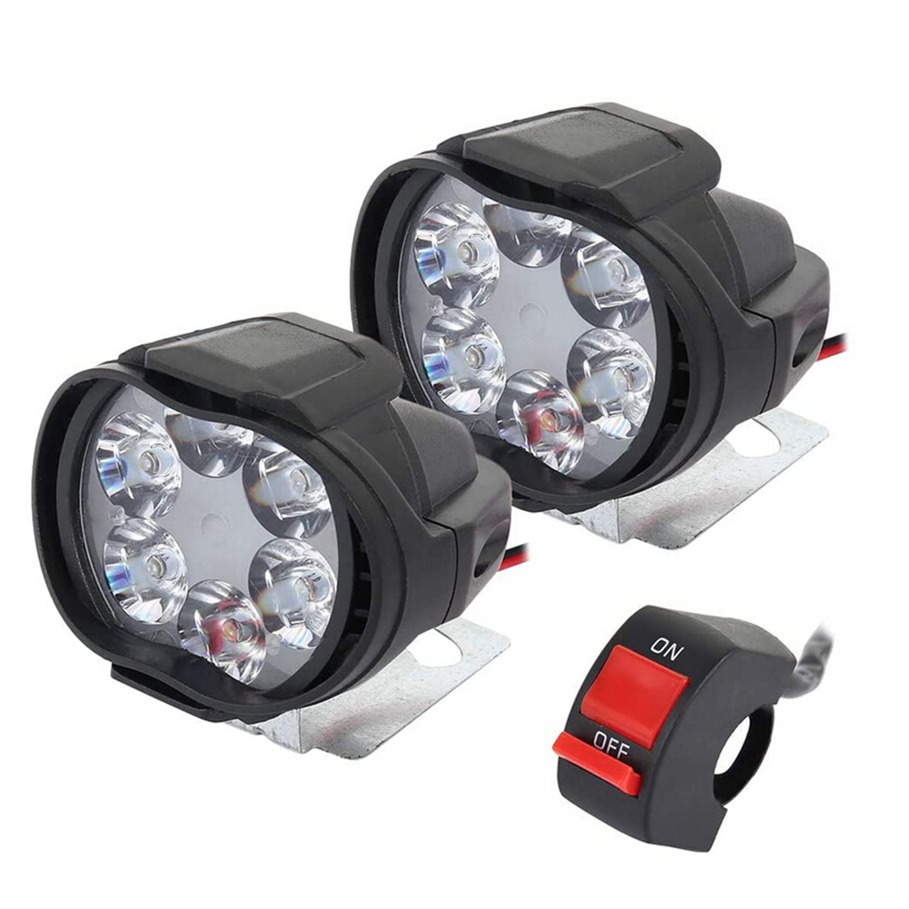 

2pcs 8W LED Motorcycle Headlight Motorbike Auxiliary Spotlight with Switch, 501 Original