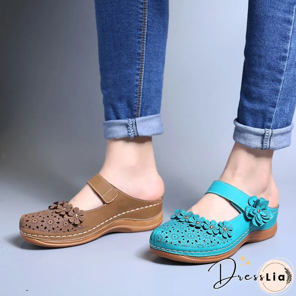 New Arrival Women Vintage Style Sandals Flats Shoes Summer Casual Shoes Retro Shoes Breathable Shoes