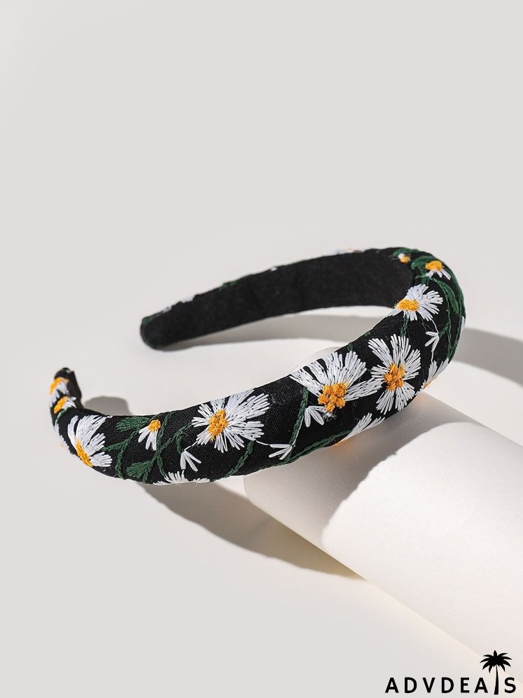 Floral Embroidery Headband