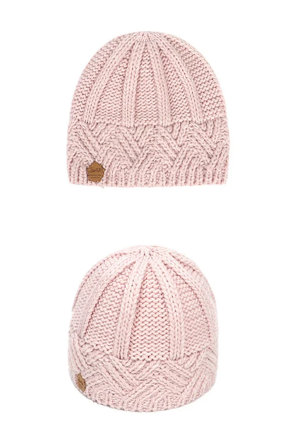 Retro style rhombus lattice thick needle wool knitted hat
