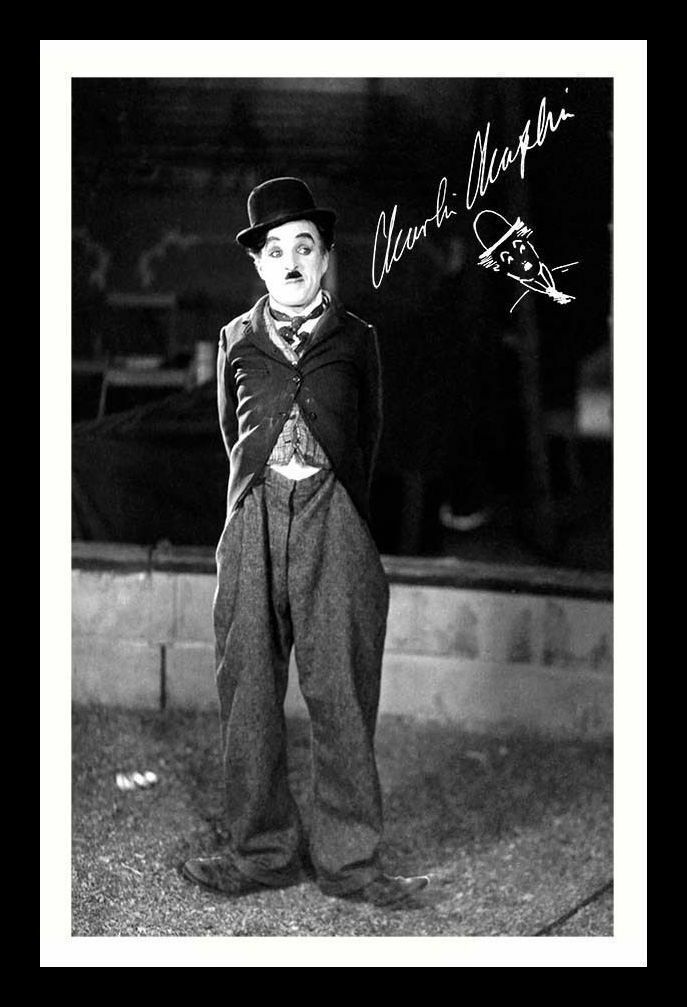 Charlie Chaplin Autograph Signed & Framed Photo Poster painting 1