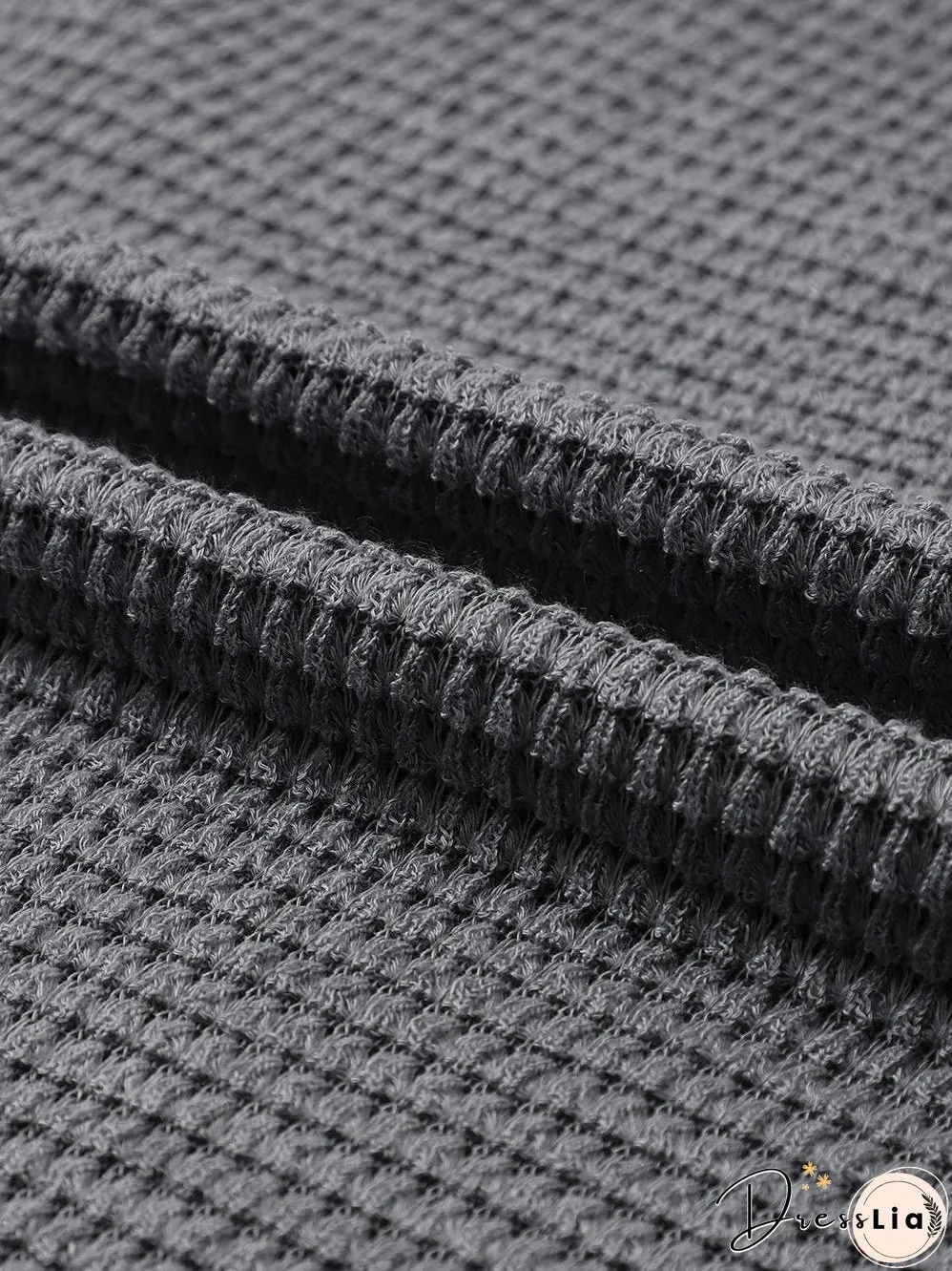 Drop Shoulder Waffle Knit Top