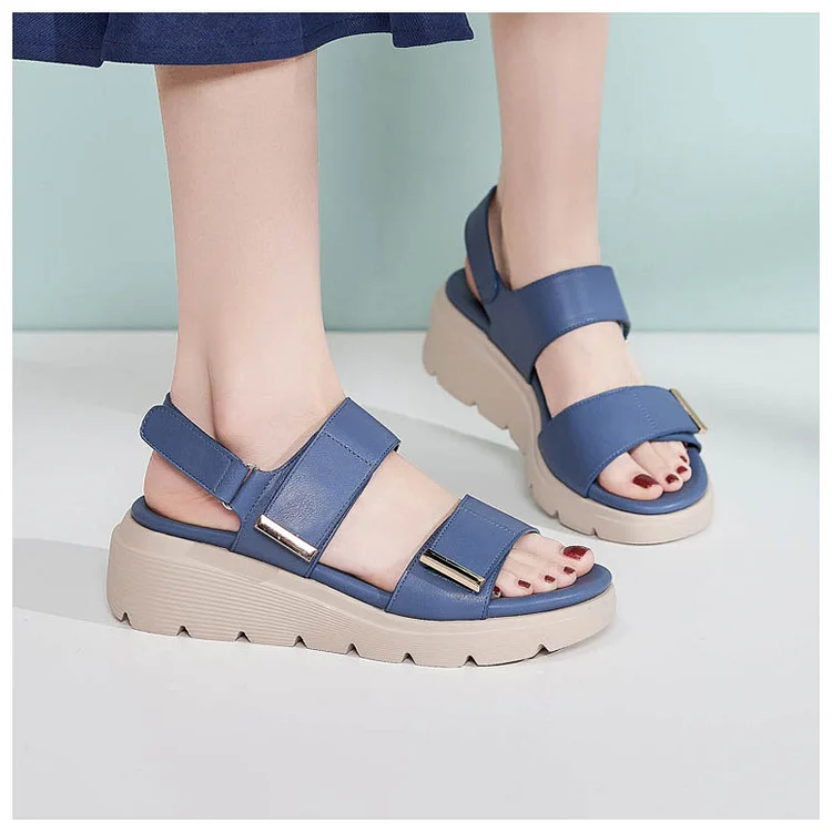  Orthopedic Sandals Velcro Women Wedge Casual Sandals Radinnoo.com