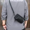 Crazy Horse Leather Retro Crossbody Bag, New Style Waist Bag, Men's Leather Belt Mini Bag, Pure Cowhide Mobile Phone Bag, Genuine Leather Trendy Bag