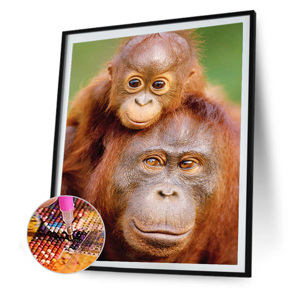 

(Multi-Size) Ape - Round/Square Drill Diamond Painting, Round diamond 30*40cm, 501 Original
