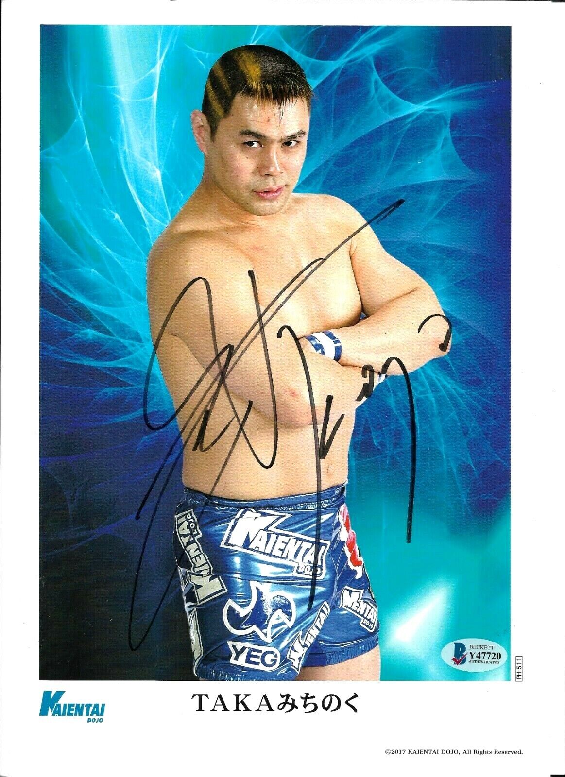 WWE TAKA MICHINOKU HAND SIGNED AUTOGRAPHED 12X18 PROMO Photo Poster painting WITH BECKETT COA