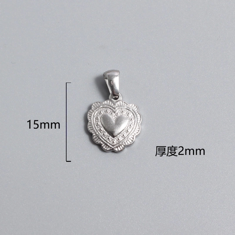 1 Piece Titanium Steel Portrait Cross Heart Shape Polished Pendant
