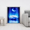 >SALE<5D DIY Diamond Painting Moon White Lotus Kits Full Round Drill Wall Decor Art