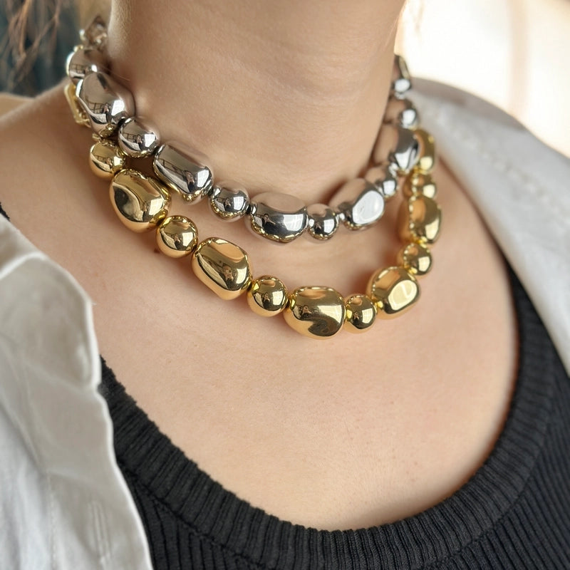 5 Pieces Alloy SNAKE CHAIN Ball ZIRCON Chokers Necklaces NECKLACES