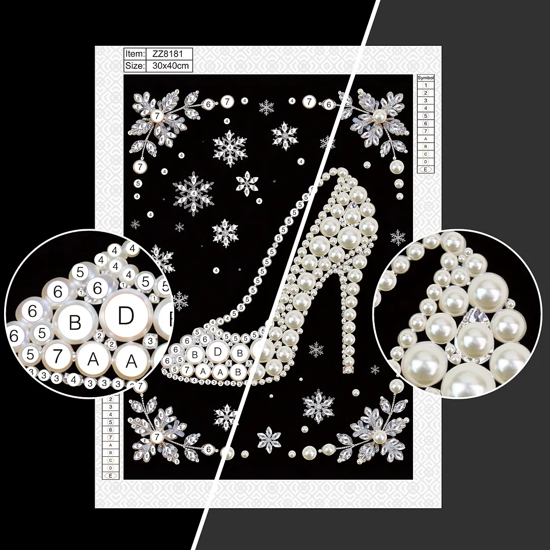 High Heels Special Shaped DIY Partial Drill Diamond Art Pearl Painting Kit for Adults Beginners Home Decor Art Craft Pearl Diamond Painting 30x40cm