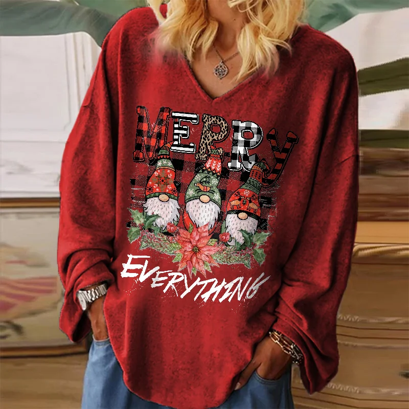 Merry Everything Printed Casual Women's T-shirt