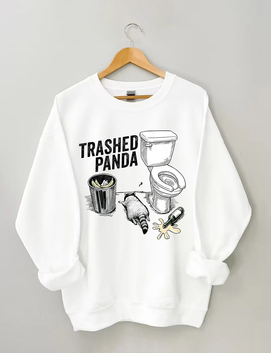 Trashed Panda Funny Drunk Raccoon Sweatshirt