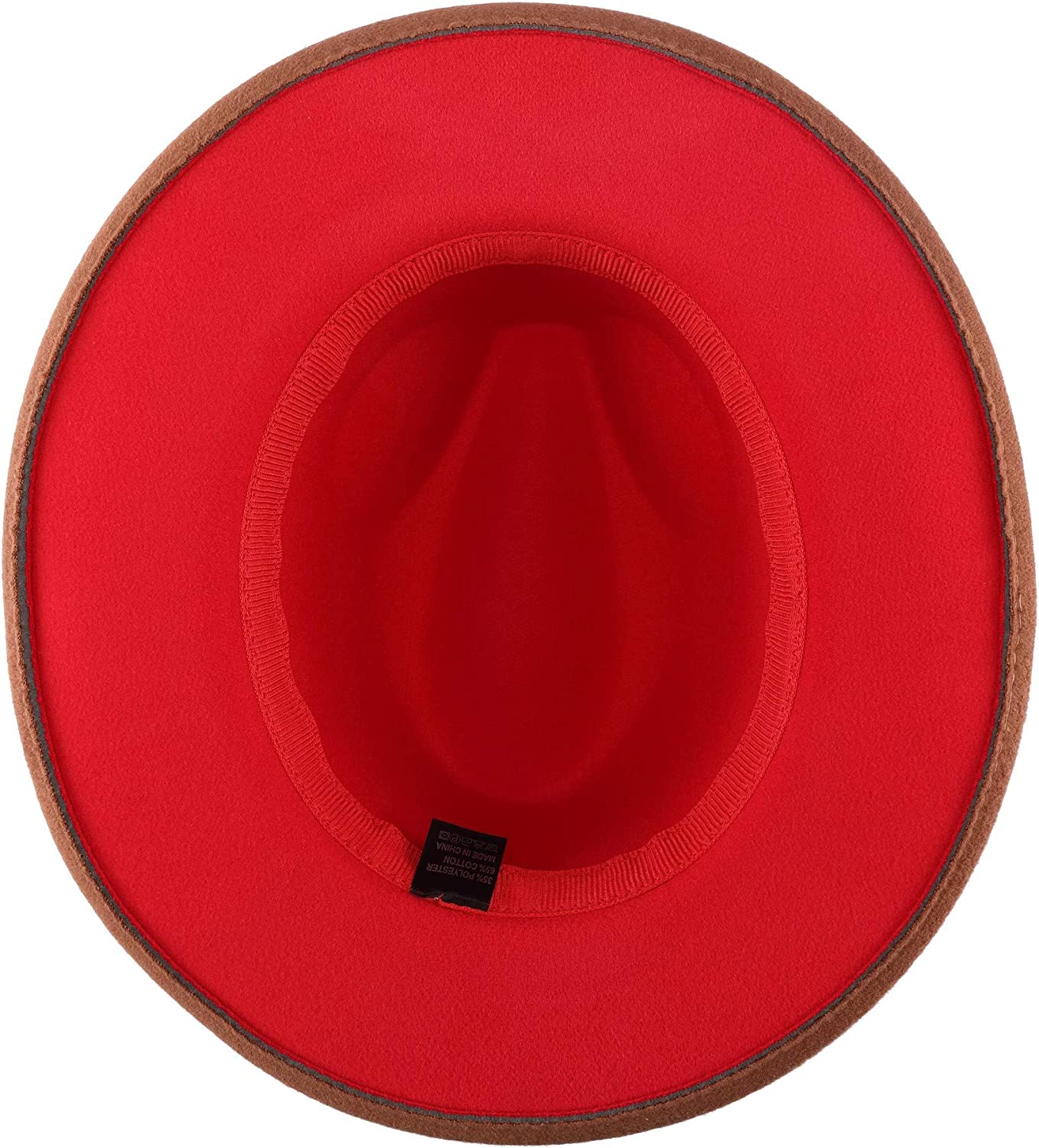 Two Tone Red Bottom Wide Brim Wool Felt Fedora Hat 