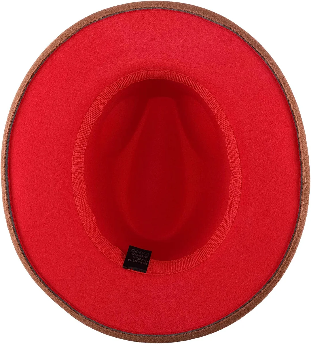 Two Tone Red Bottom Wide Brim Wool Felt Fedora Hat 