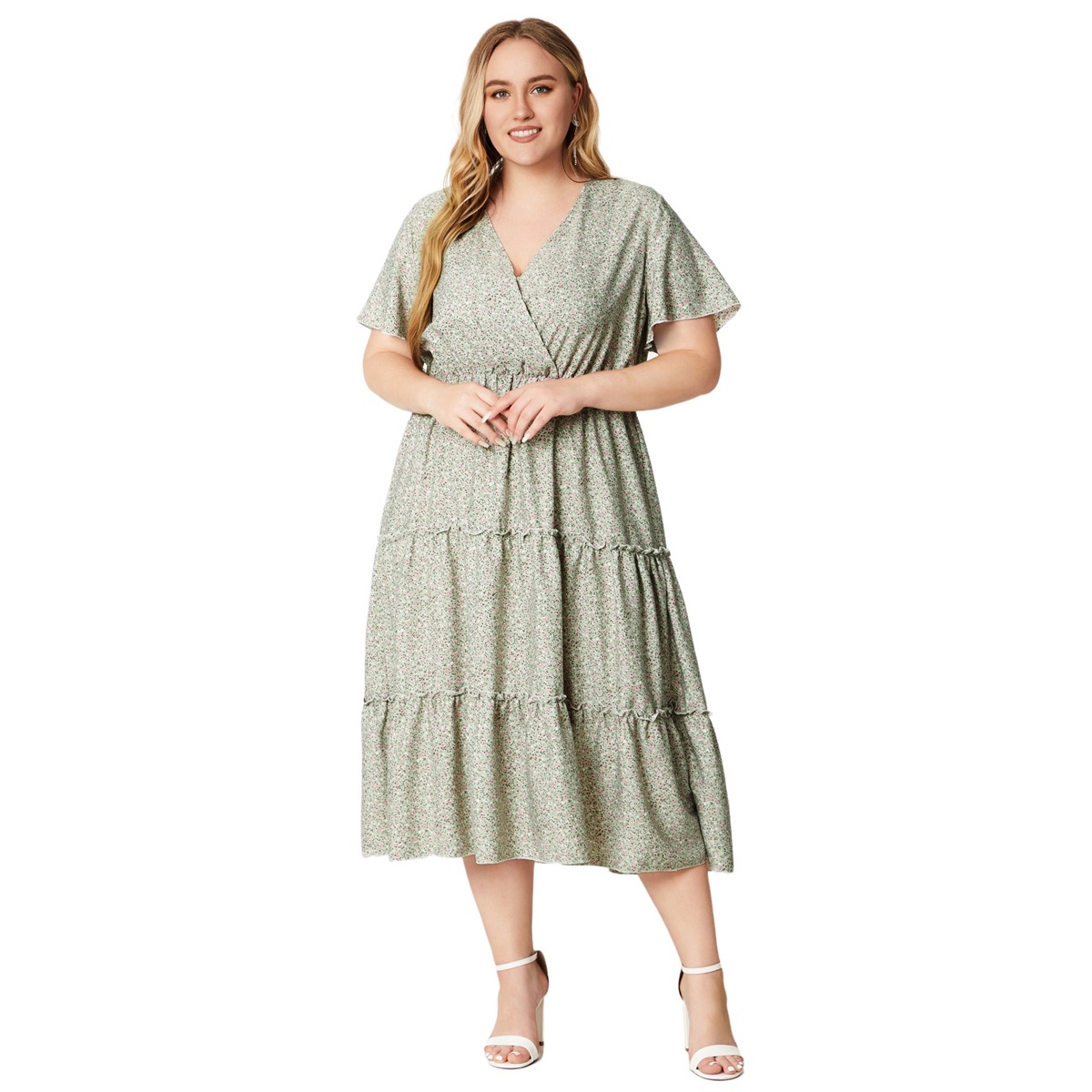 Mature Women's Fashion Floral Casual Summer Plus Size Dress