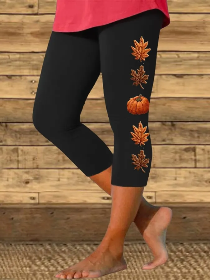 Women's Autumn Pumpkin Print Leggings 