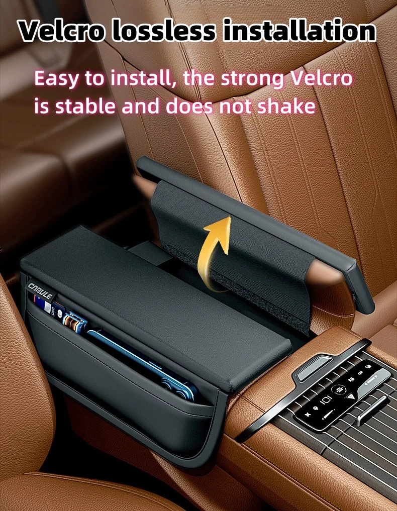 Car center opening and closing heighten storage armrest box mat