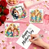 6pcs Diamond Painting Happy Mothers Day Greeting Card with Envelope for Family Friends Holiday Gift Congratulations