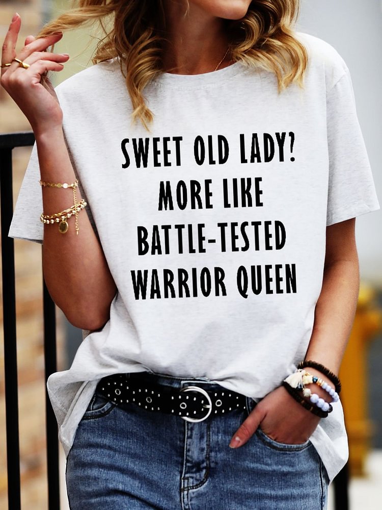 Bestdealfriday Sweet Old Lady Cotton Short Sleeve Shirts Top