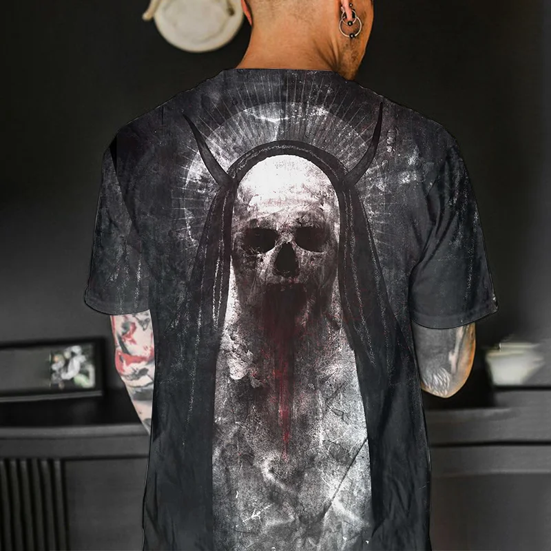 Horror Death Ghost Printed Men's T-Shirt -  