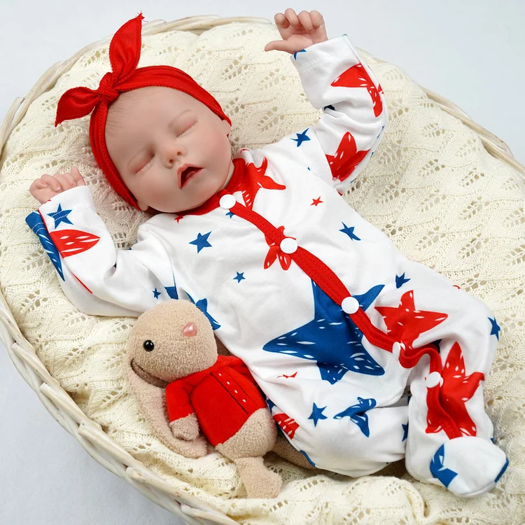 Babeside Real Lifelike Asleep Super Realistic Babies 17'' Cutest Newborn Baby Girls Doll Twinnie Looks Real