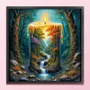 Silhouette Candle Scenery-11CT Stamped Cross Stitch 50*50cm/19.69*19.69in