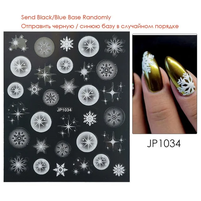 Nail Stickers Embossed 5D Gradually White Butterfly Moon Leaves Flower Designs Back Glue Nail Decals Tips For Beauty Salons-Nail Inspo