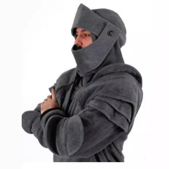 Uveng Uveng Hooded Elbow-Wearing Mask Fagroom Fagroom Faeling Fagmouse Solid-Color Coat Tunic Coswear