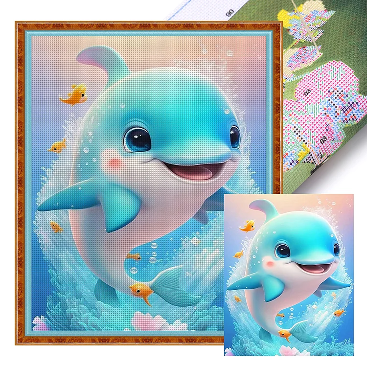 Little Dolphin 11CT (40*50CM) Stamped Cross Stitch gbfke